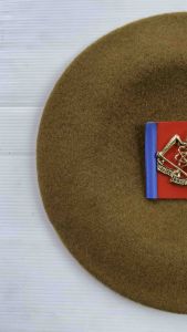 Baret arhanud tni ad / baret Artileri Pertahanan Udara Angkatan Darat / baret camel arhanud / baret tni AD / topi arhanud / baret coklat / baret wool premium