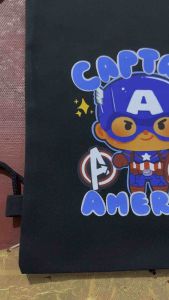 Tas Serut atau String Bag Berwarna Hitam Bergambar Karakter Lucu Member Avengers/Bisa Custom Penambahan Nama/Goodie Bag/Bisa cod/Tas Serut Pria/Bisa untuk Hadiah