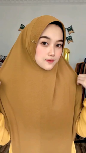 Bergo Alwira Instant Pet Bulan Sabit Premium Jersi Ukuran L