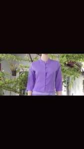 เสื้อผ้าฝ้ายอัดกาวคอจีนแขนสามส่วน เสื้ออัดกาว เสื้อพื้นเมือง เสื้อคอจีน (เชียงรายฝ้ายล้านนา)