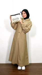 Jas Hujan Gamis Syari Wanita Muslimah Jumbo Pvc Anti Rembes By SMOOTH