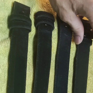 เข็มขัสายเปล่านักศึกษาหนังกลับสายดำขนาด2.5ซมมีหน้าหนังหลังหนังและหลังพีวีซี