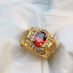 CINCIN BATU RED GARNET OVAL CUTTING MINIMALIS