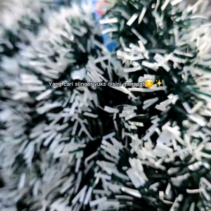 slinger hijau salju tebal 7 cm panjang 2 meter slinger Tinsel rumbai dekorasi
