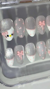 Nails box thủ công Y11 sơn mắt mèo kitty hồng