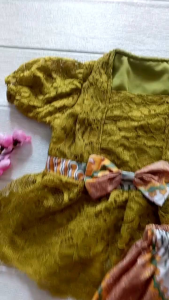 Kebaya Bayi 6 Bulan Setelan Kutubaru Bali Brukat Batik Hijau Olive Adat Jawa Tedak Siten Free Bando