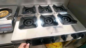🔥🔥🔥 Low Pressure Chelstar LPG 6 Burners Table Top Gas Stove (Claypot) Stainless Steel Body (Heavy Duty + Antirusty) Dapur Gas Auto (Commercial Stove)