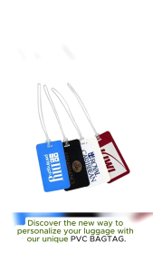 Customized PVC Bagtag with Rubber Loop | Waterproof Name Tag