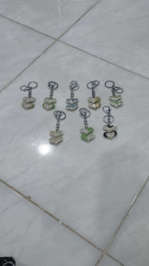 Keychain Gantungan Kunci Tas Dual Hati Blink Blink