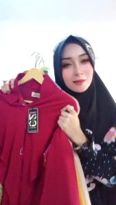 Abella Inaya Syari COD LD100-110 PB140: Busui Set Khimar Ceruty Printing