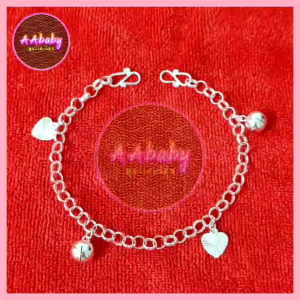 🌈AAbaby Galleries AA404 Original Baby S990 Silver Anklet Bracelet Love & Round Bell 990纯银脚链 Rantai/Gelang Kaki Bayi