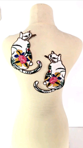 patch sepasang kucing jepang japan cat vintage