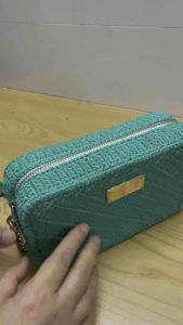 Túi xách móc từ sợi dệt cotton kt 12 x 20 x 55 cm handbag handmade