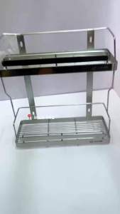 🅾️ KỆ GIA VỊ TREO TƯỜNG 2 TẦNG INOX 304