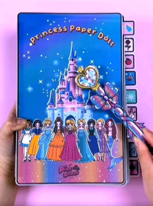 Paper Dolls Disney Princess Doll Book/Mainan kertas patung/Mainan kanak_kanak /Education/Busy Book/纸娃娃迪士尼公主换装