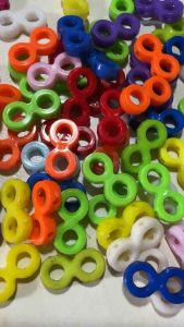 60 pcs infinity beads mix bright colors size 10 x 20 mm