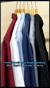 KEMEJA PRIA POLOS LENGAN PANJANG WARNA HITAM/ KEMEJA POLOS LENGAN PANJANG CASUAL FORMAL OXFORD