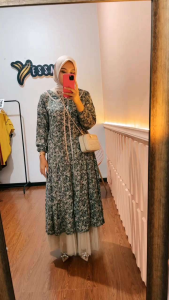 Yessana Hijab Shalom Midi Dress Rayon Premium