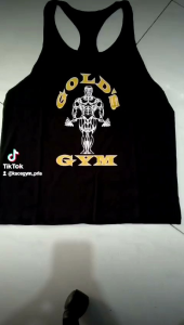 Singlet pria Gym fitnes Gold Gym berkualitas