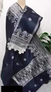 Songket silungkang full kristal premium navy silver