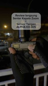 Senter Kepala Zoom Sensor Tangan ALPHA KX-305 Bisa Powerbank