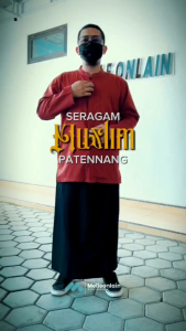 Setelan Baju KOKO Taqwa Terakota Merah Bata SARCEL Sarung Celana Seragam Muslim Patennang