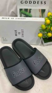 Sandal Pria Dewasa Fladeo Kasual Model Selop Terbaru Kekinian Model Simpel Nyaman Casual Berbagan Canvas Premium Sendal Karet Hitam Shoes