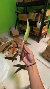 Pisau potong buah model lengkung baja asli Pulltank