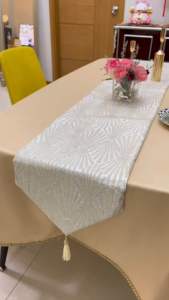 High-grade pearl silver table flag coffee table TV cabinet shoe cabinet long strip cover cloth home decoration