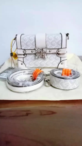 Tas Kecil Pesta Putih Motif Mewah Permata Untuk Wanita dari Pabrikan L Tas Import Kualitas Premium kd 12