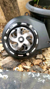 Cover Kipas Magnet Mio Lama Sporty Smile & Nouvo Old Z Penutup Tutup Tameng Pelindung Radiator Magnit Hitam Polos Plus Spinner Spiner CNC