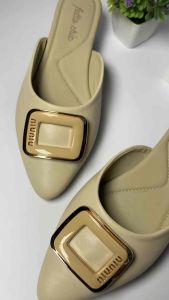Futto.chic sepatu flat mules wanita cantik slip-on pita Dm08