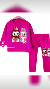 Baju Setelan Anak Perempuan Celana Panjang LABUBU 1-10Tahun