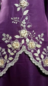 SETELAN BAJU KURUNG BORDIR BUNGA TIMBUL SINGIT