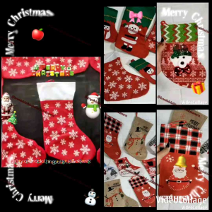 HIASAN KAOS KAKI NATAL / GANTUNGAN KAOS KAKI NATAL / POUCH KAOS KAKI NATAL / KANTONG SOUVENIR KAOS KAKI NATAL / HIASAN POHON NATAL / CHRISTMAS SOCKS DECORATION / SCH7338