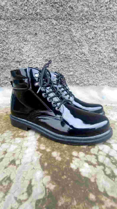 Sepatu PDH Pria Dinas Polri Security Model Tali Resleting