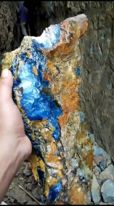 2kg rough bahan batu akik blue oval motif