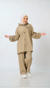 Jas Hujan Pria Wanita Bahan Tebal Kuat Elastis ANTI REMBES HERO