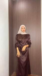 Elisa Dress Brukat Satin Silk Premium Wanita Kondangan Muslim Body Fit Viral Mermaid