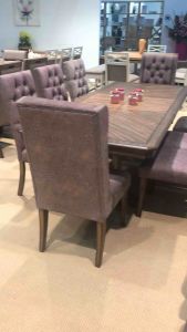 Cambridge Standard Height 6ft_8ft (Extension) x 3.3ft Rectangle Dining Table + 8 Chairs American OAK Veneer Series