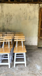 meja kursi promo heboh bermotif batik