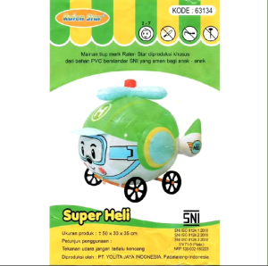 ((ECERAN 1pc)) 63024 SUPER HELI MAINAN TIUP RODA