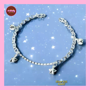 🌈AAbaby Galleries AA447 Original Baby 925 Silver Anklet Bracelet Star Smile 微笑 Rantai Kaki/Tangan/Gelang Bayi