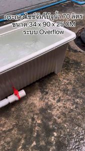 กระถางเลี้ยงปลาไซซ์จัมโบ้สีดำ วาวล์ฟ้า ระบบoverflow ขนาด34x90x25CM กะบะเลี้ยงปลา อ่างเลี้ยงปลา อ่างเลี้ยงปลาเมกาดะ
