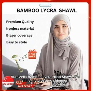 Bamboo Lycra Shawl Hijab 180X70cm Premium Quality