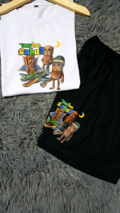 Kaos Setelan Anak Laki Laki Dan Perempuan Motif Anomali Assasino Cappuccino Bahan Katun Usia 1-8 Th