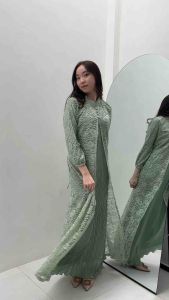 F516 dress gamis kondangan muslim mewah bahan brokat premium korean look