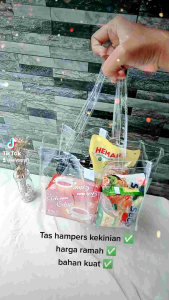 Tas Parsel mika full transparan/ tas goodie bag mika bening ukuran (25x13x20)