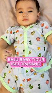 1Set 3Pasang (3-8m) Baby Long And Short Sleeve Shirt