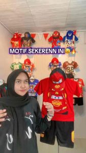SETELAN BAJU KAOS CAR MCQUEEN ANAK LAKI-LAKI TERLARIS USIA 1-10 TAHUN ADA TOPINYA KAOS ANAK MURAH